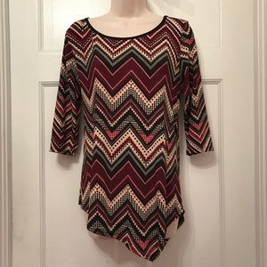 NWT Chevron Striped Dress Top Sz Medium